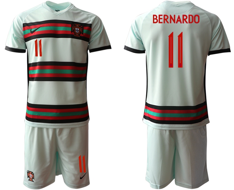 Men 2021 European Cup Portugal away grey #11 Soccer Jersey1